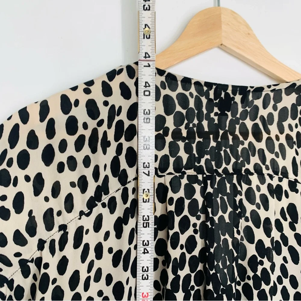 Talbots Leopard Print Chiffon Shift Dress With Black Slip Size 10 Cap Sleeves